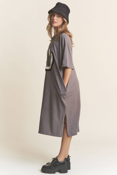 Happy Face Design Midi Dress
