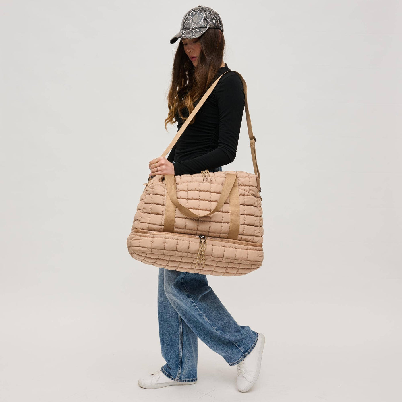 Quilted Nylon Puffer Travel Weekender