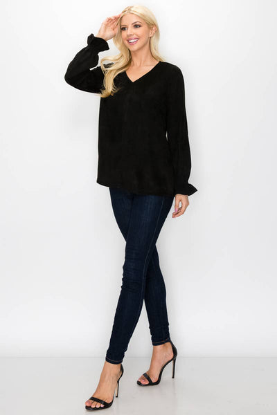 Stretch Suede Top