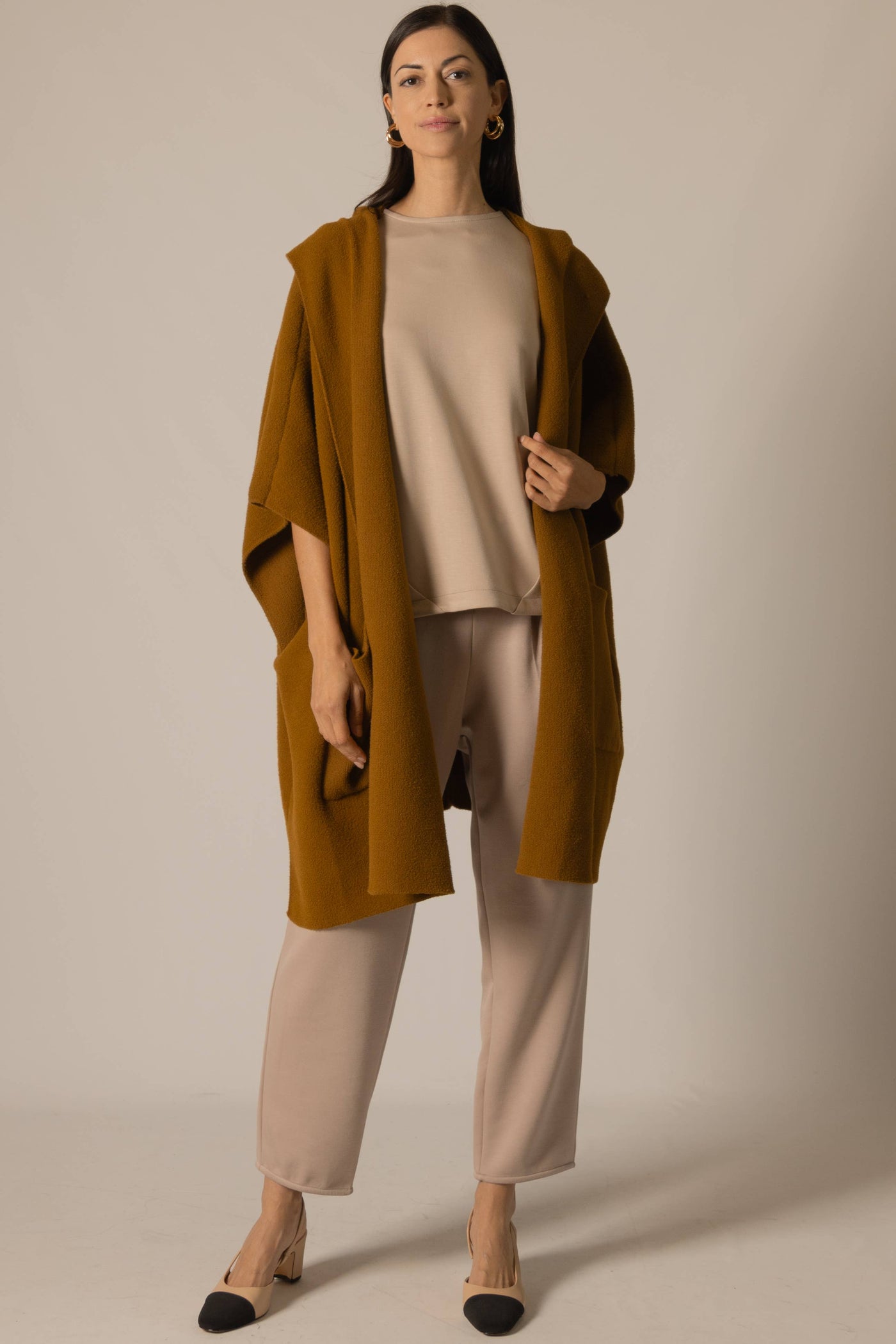 Hooded Cape Cardigan