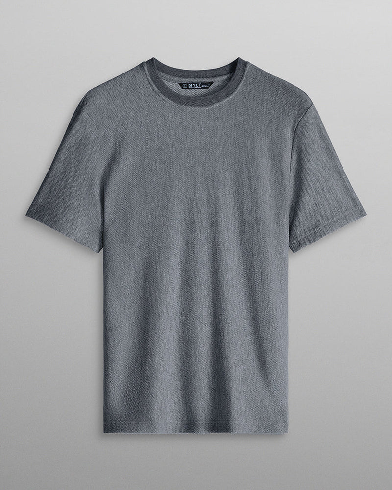 BYLT Brushed Herringbone Box Tee (Dark Heather Grey)