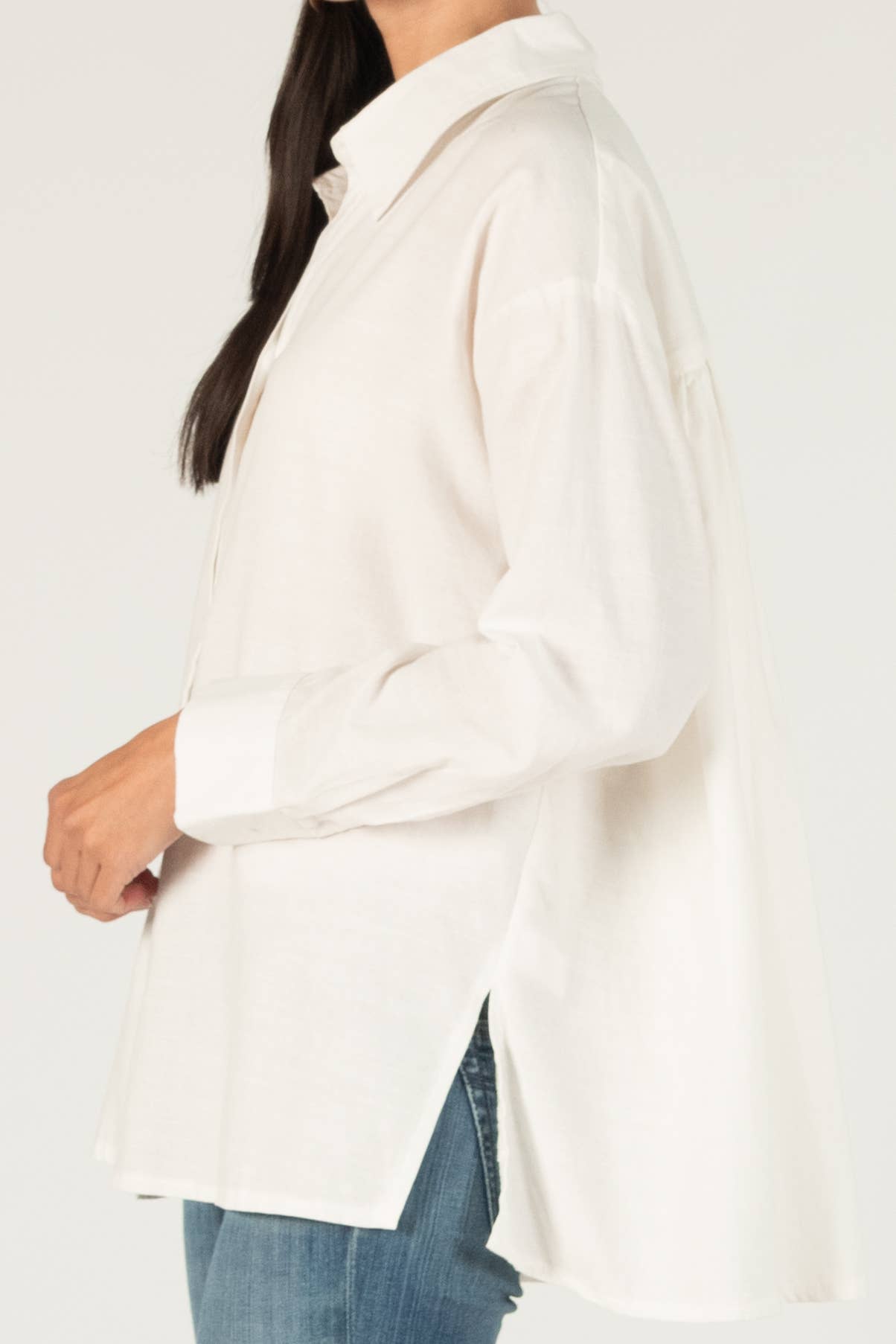 Button Up Shirt w/ Pleated Back Details
