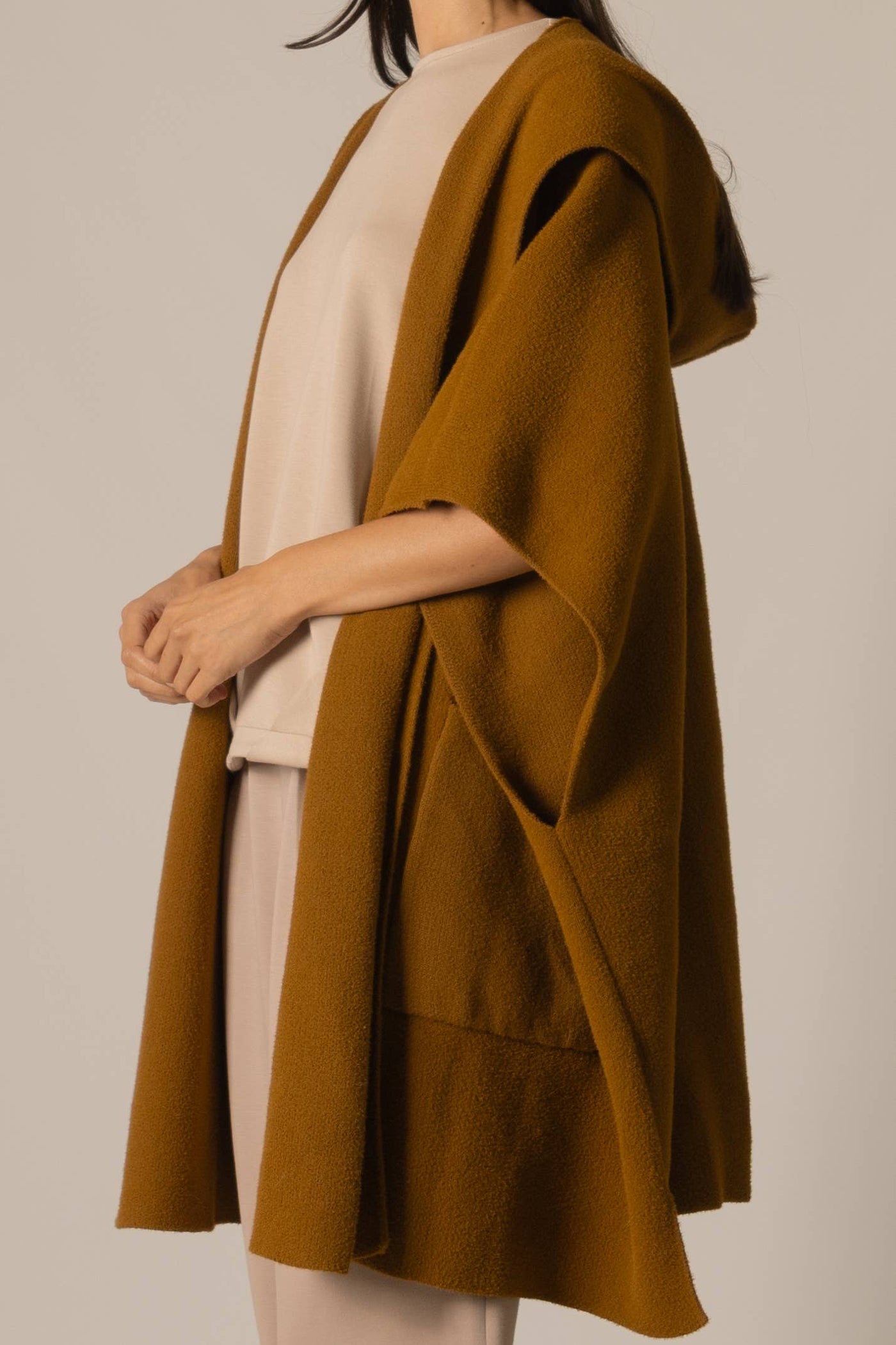 Hooded Cape Cardigan