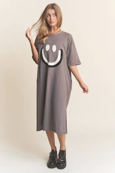 Happy Face Design Midi Dress