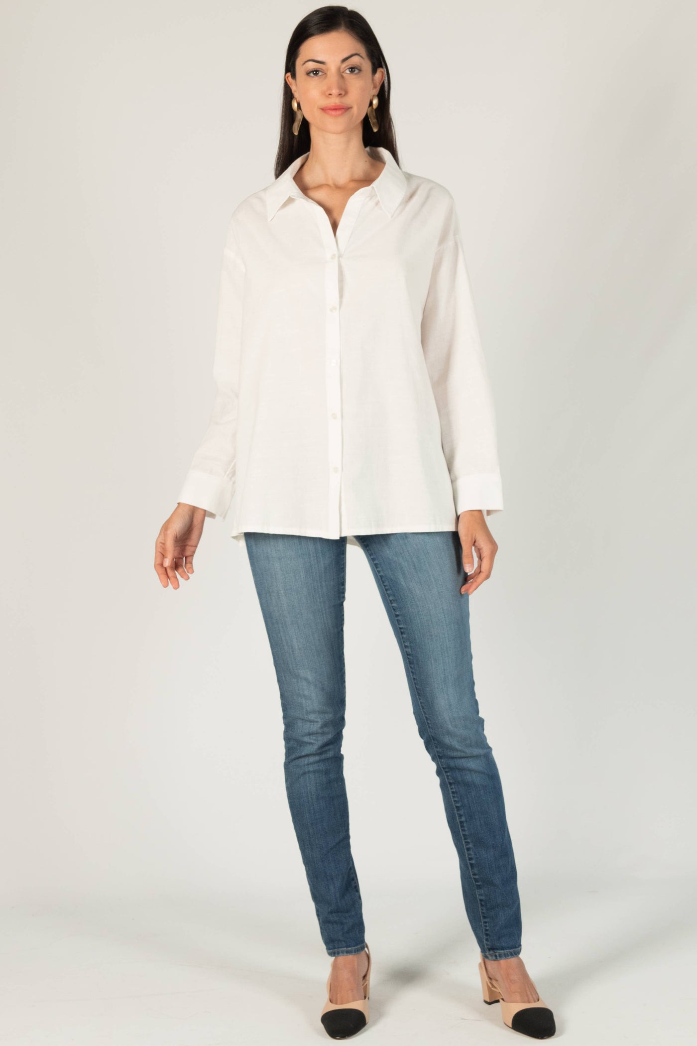 Button Up Shirt w/ Pleated Back Details