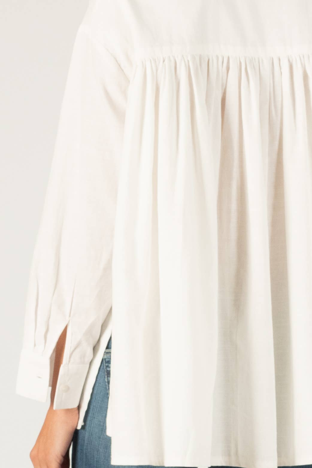 Button Up Shirt w/ Pleated Back Details