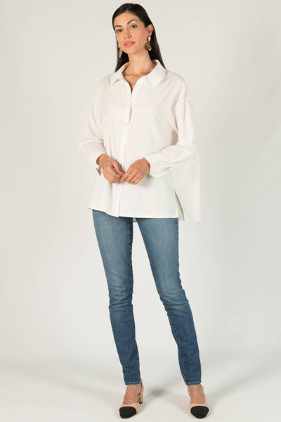 Button Up Shirt w/ Pleated Back Details