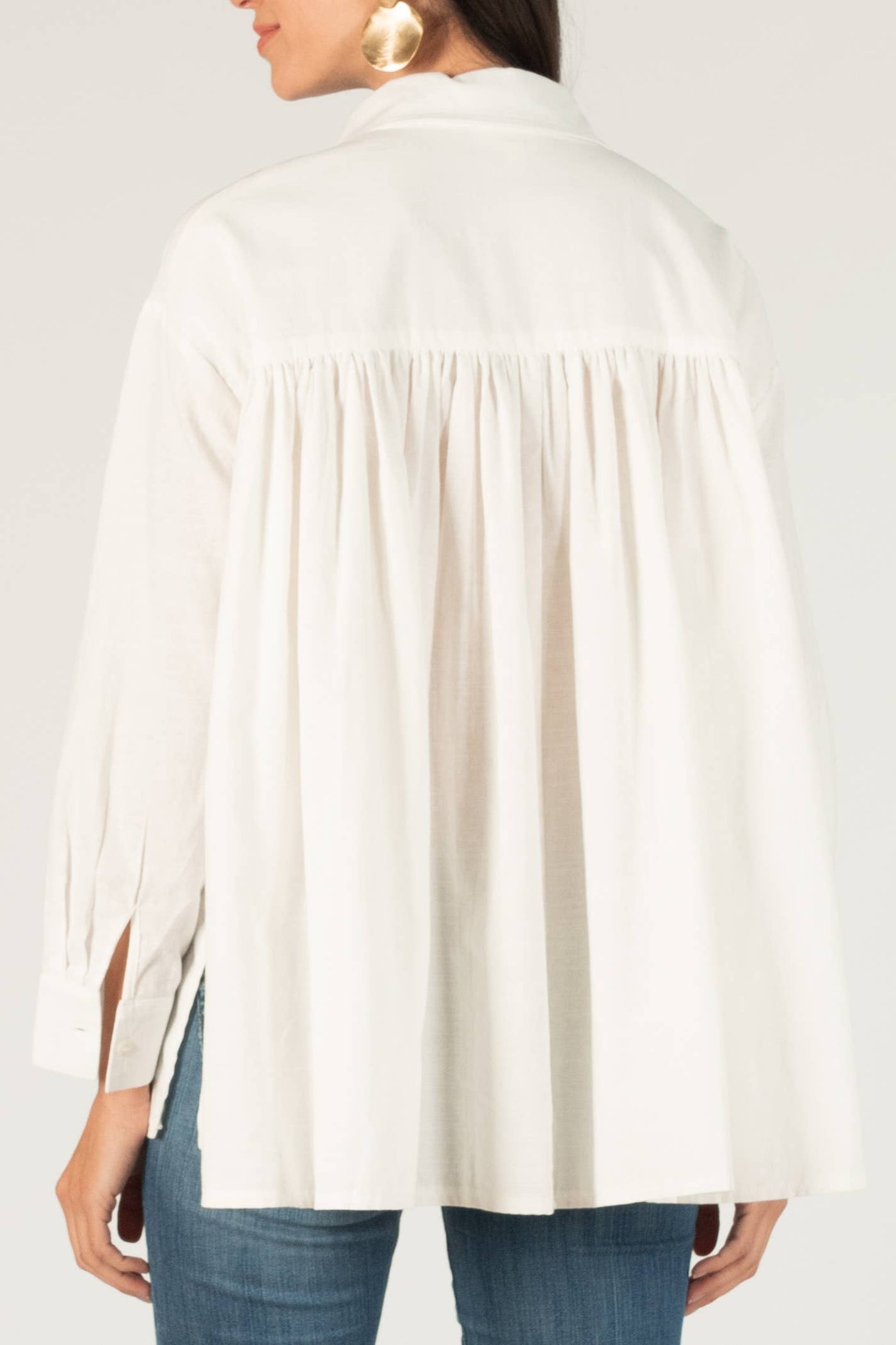 Button Up Shirt w/ Pleated Back Details