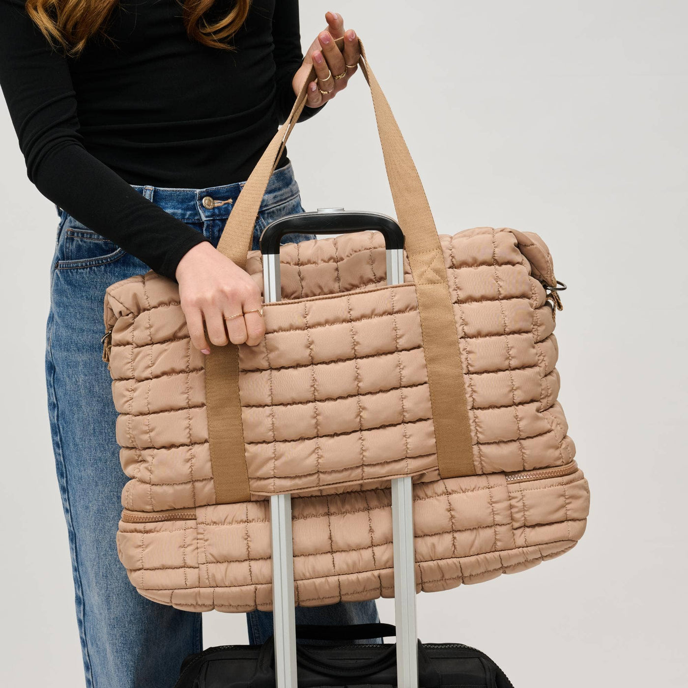 Quilted Nylon Puffer Travel Weekender