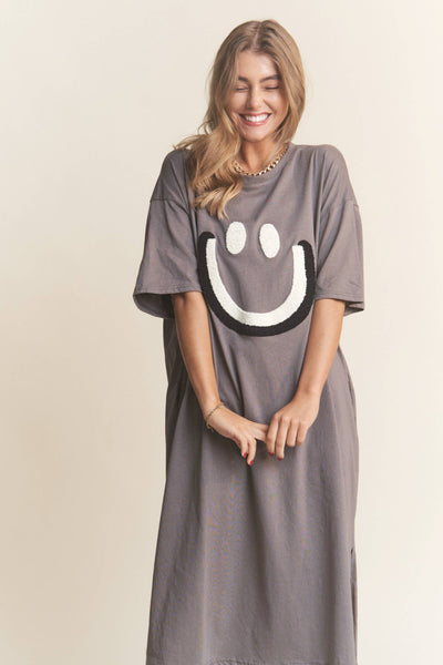 Happy Face Design Midi Dress