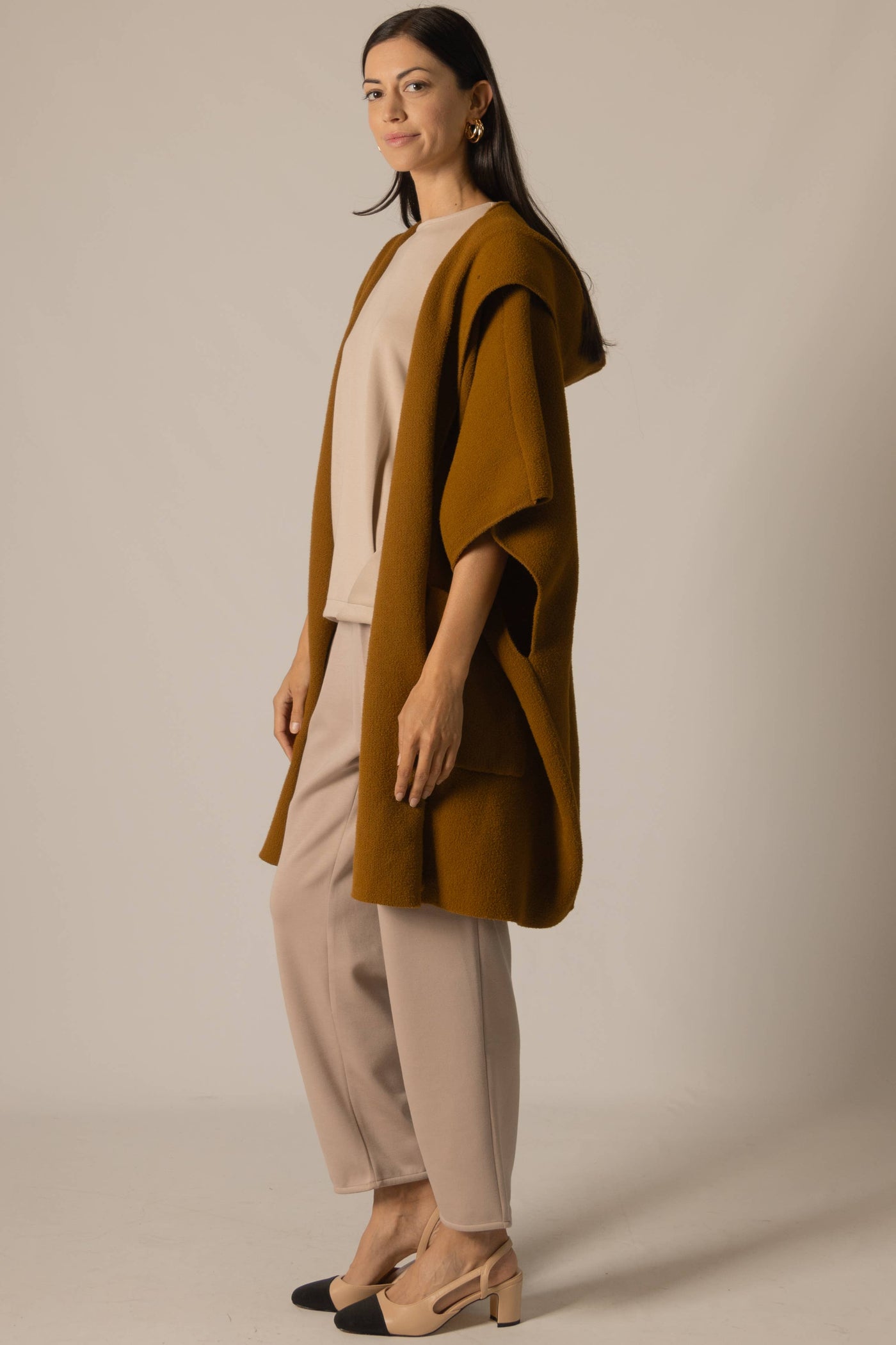 Hooded Cape Cardigan