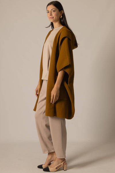 Hooded Cape Cardigan