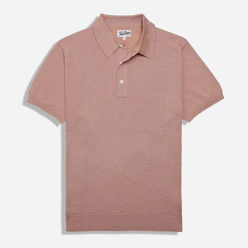 Textured Jersey Polo (French Rose)