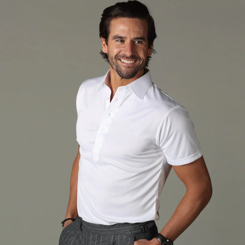 Semi-Spread Collar Polo (White)