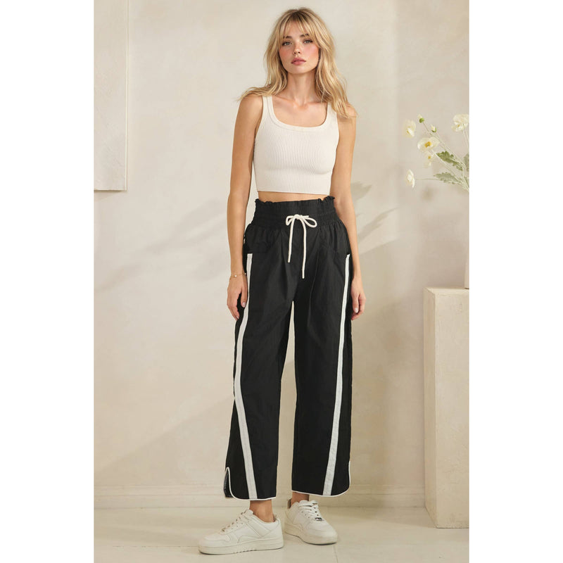 SPORTY STRIPE BARREL PANTS