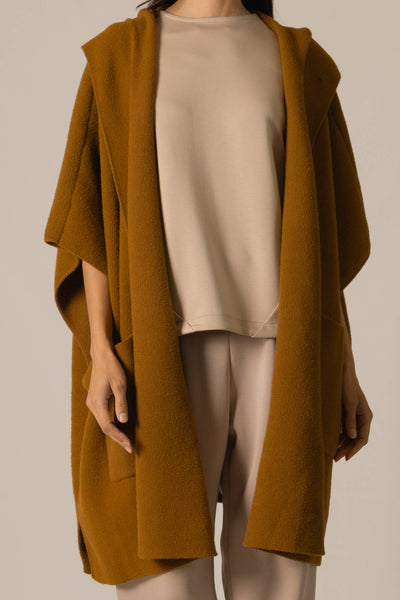 Hooded Cape Cardigan