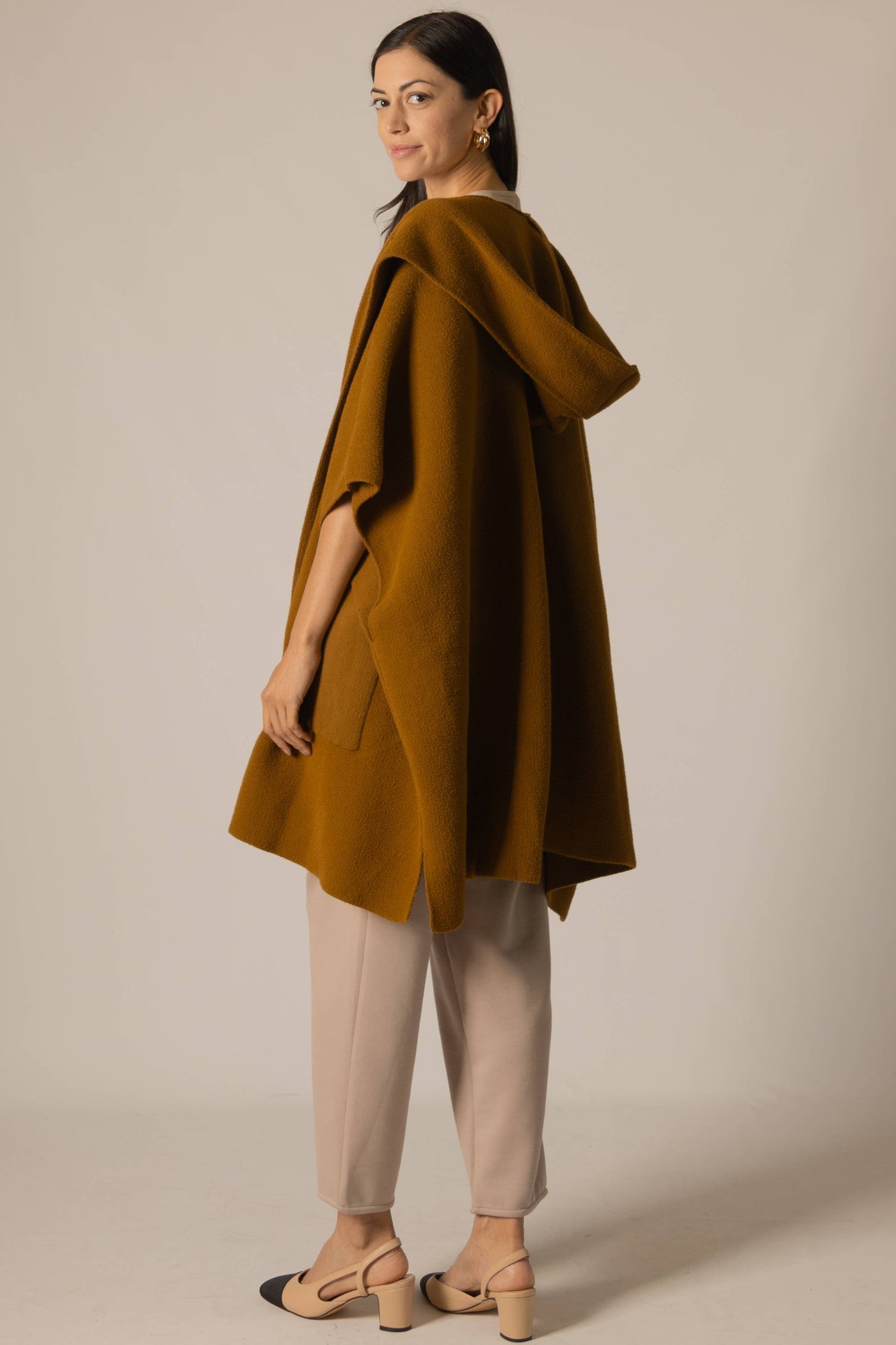 Hooded Cape Cardigan