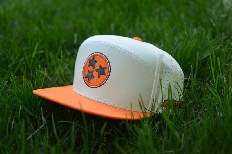 Tennessee Tri-Star Baseball Snapback Hat (White & Orange)