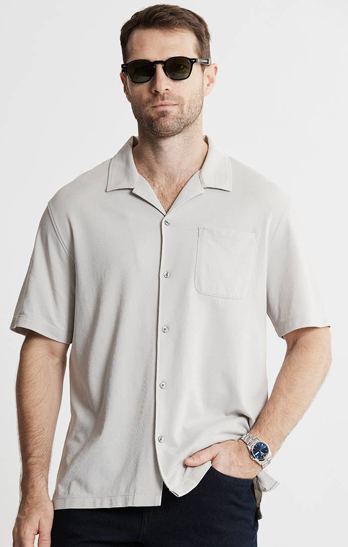 Knit Oxford Short Sleeve Shirt