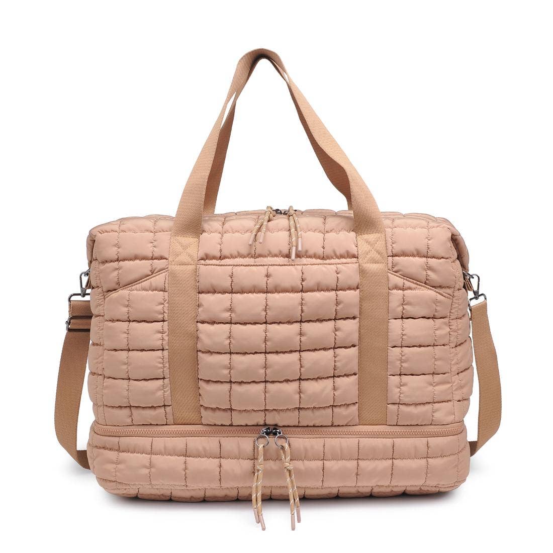 Quilted Nylon Puffer Travel Weekender
