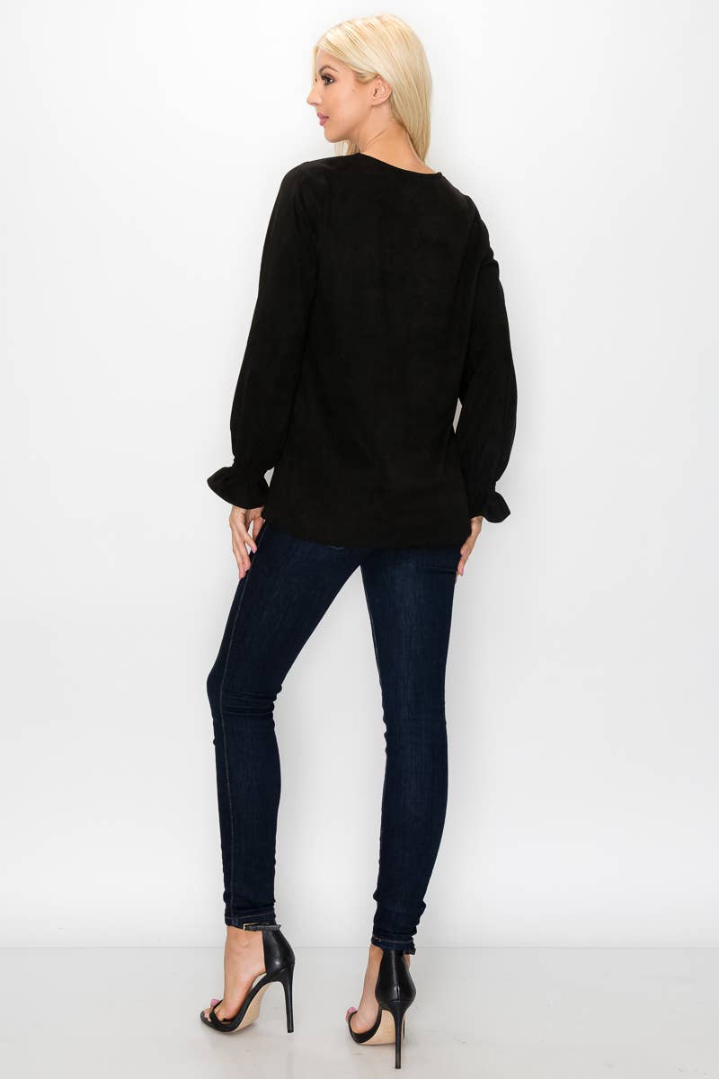Stretch Suede Top