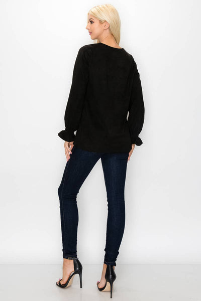 Stretch Suede Top