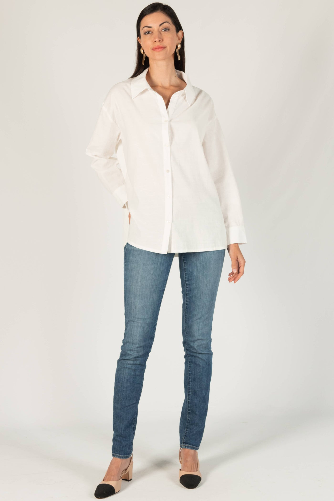 Button Up Shirt w/ Pleated Back Details