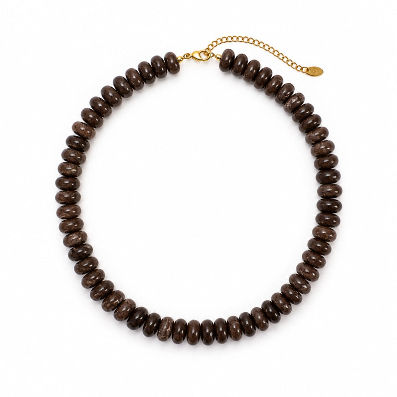 Small Resin Stone Necklace (Espresso)