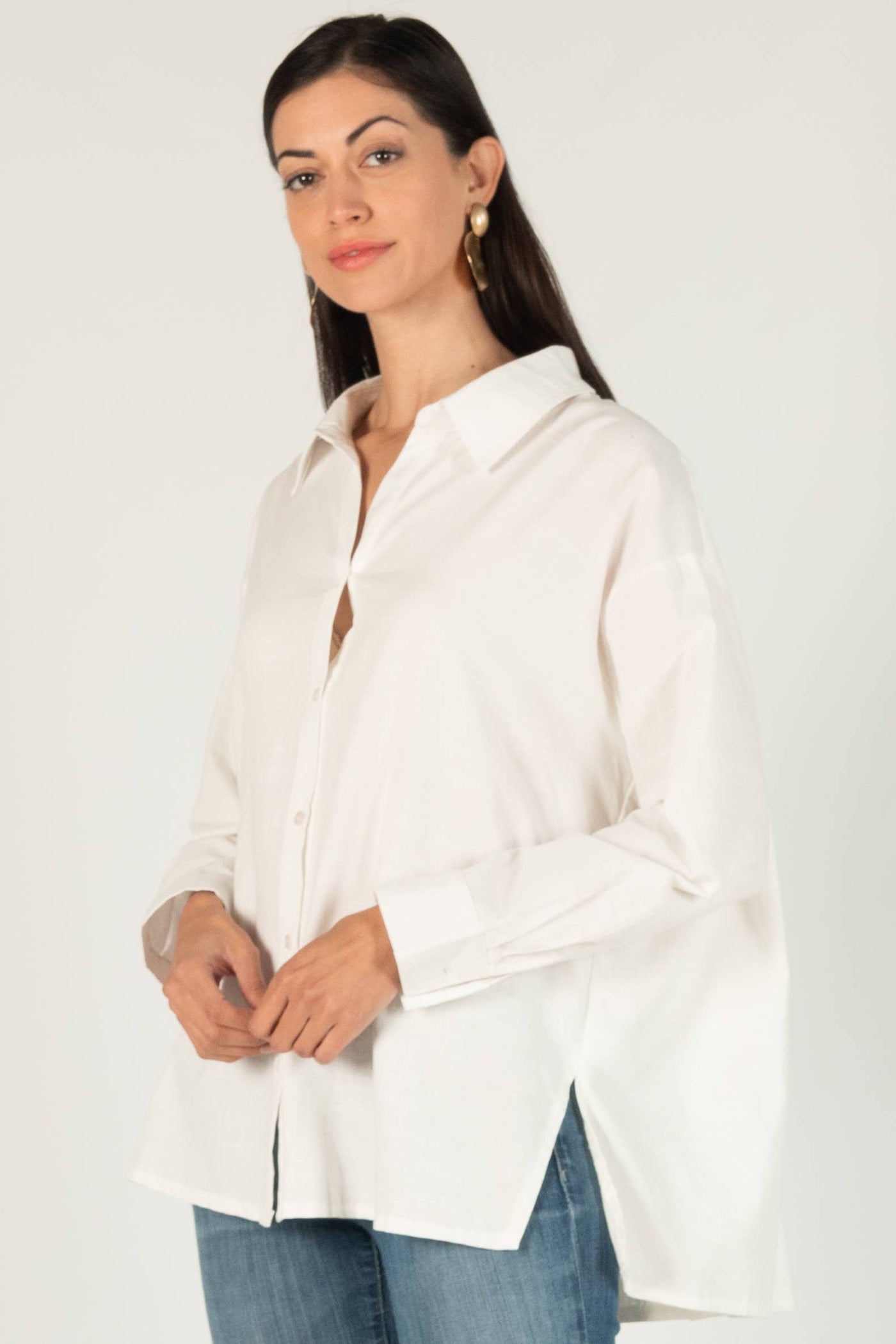Button Up Shirt w/ Pleated Back Details