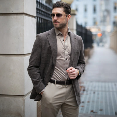 Quattro Flex Dress Shirt with Semi-Spread Collar